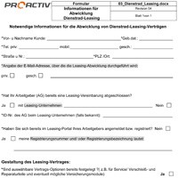 Formular Abwicklung Leasing